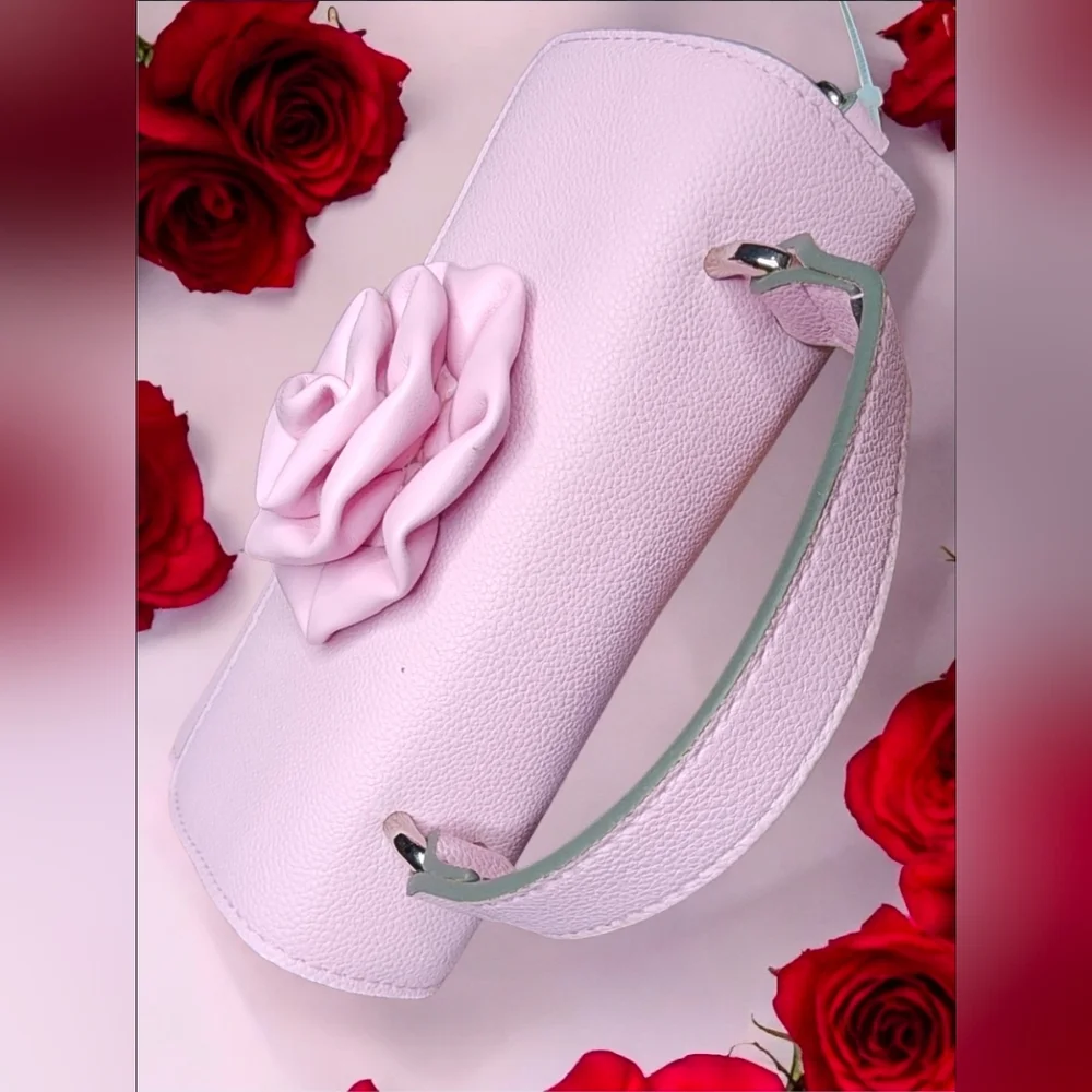 Madden NYC Women's Rosette Top Handle Handbag In Pastel Pink NWT - Picture 2 of 16